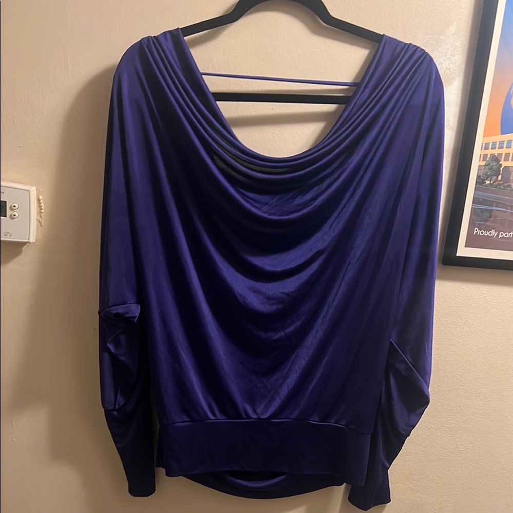 BCBGMaxAzria Purple Ruched Blouse